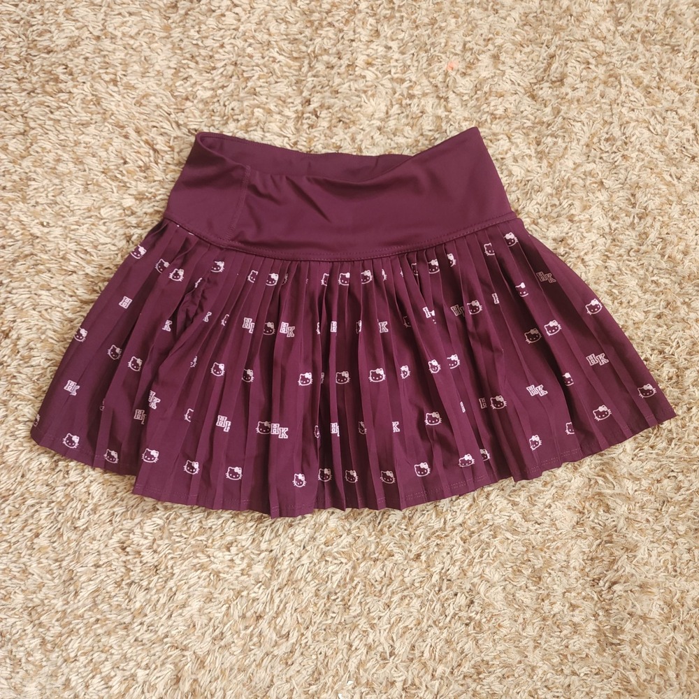 Cotton On Body Hello Kitty Skort Girls S Burgundy Pleated Tennis Skirt Pockets